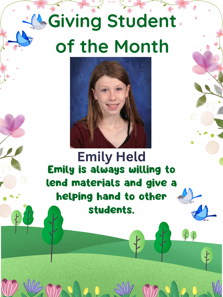 Giving Student of the Month Emily