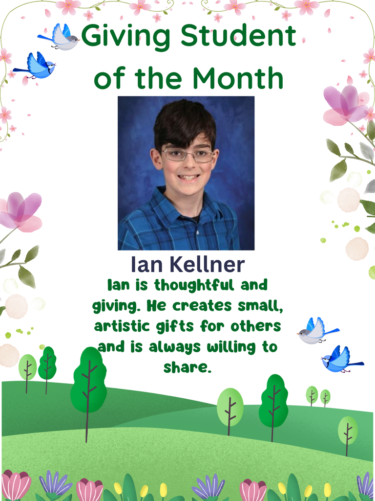 Giving Student of the Month Ian