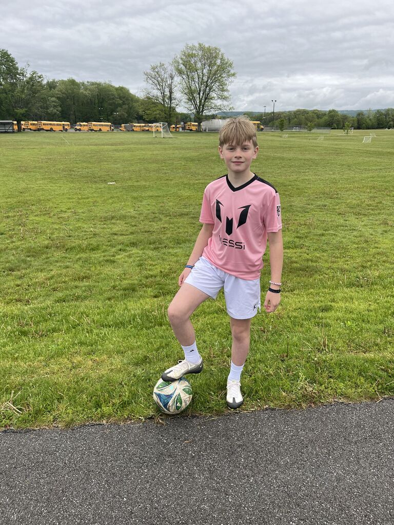 Student dressed as Lionel Messi.