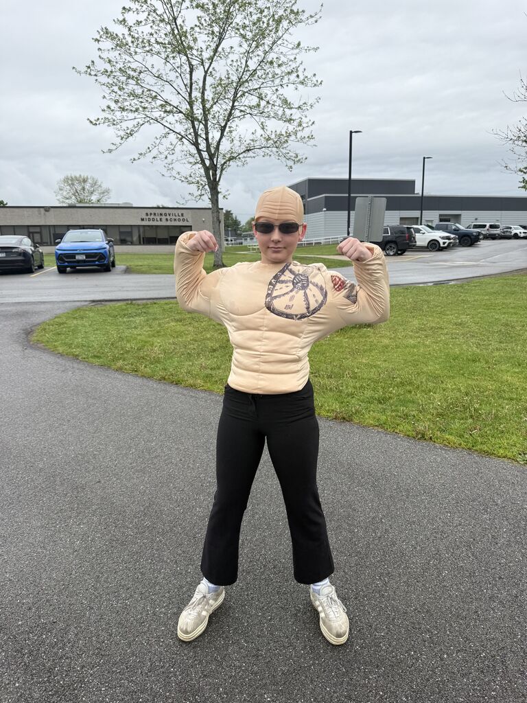 Student dressed as Dwayne "The Rock" Johnson