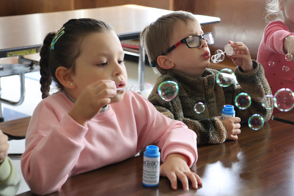 blowing bubbles