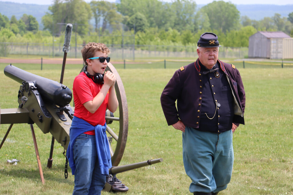 Chase holds the cannon pin. 