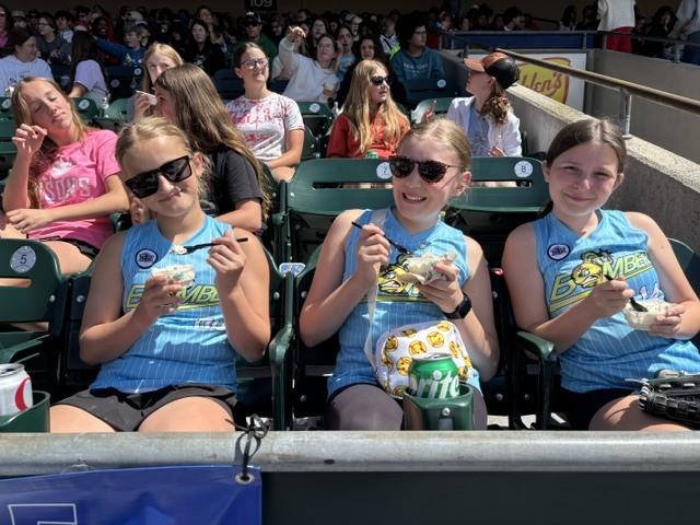 Students at the Bison's Game.