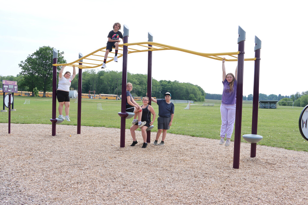 Students on the obstacle course.