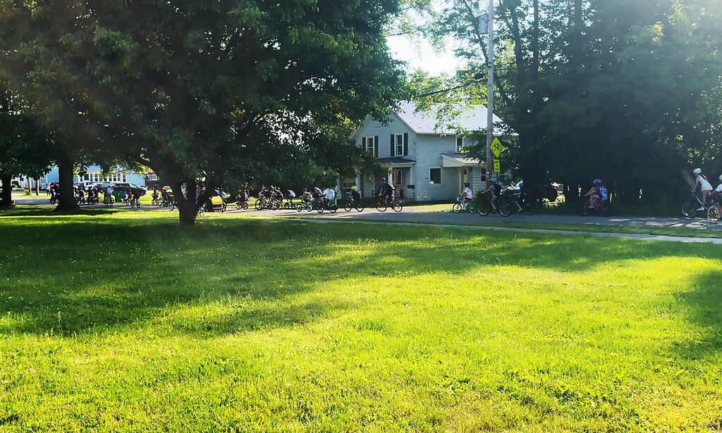 Students bike to school.