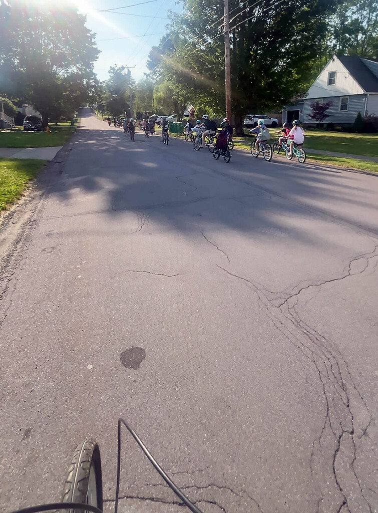 Students bike to school.