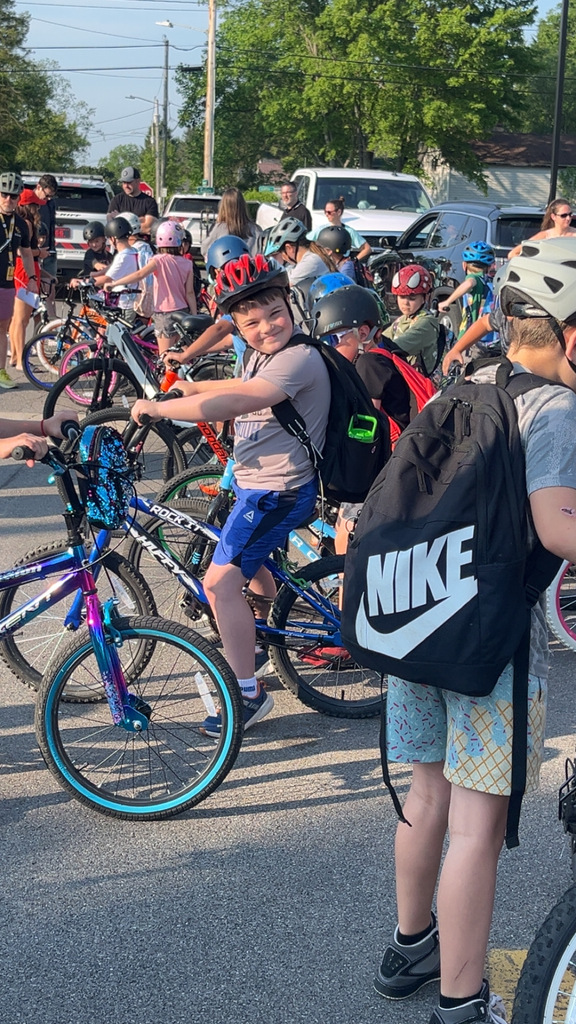 Students bike to school.