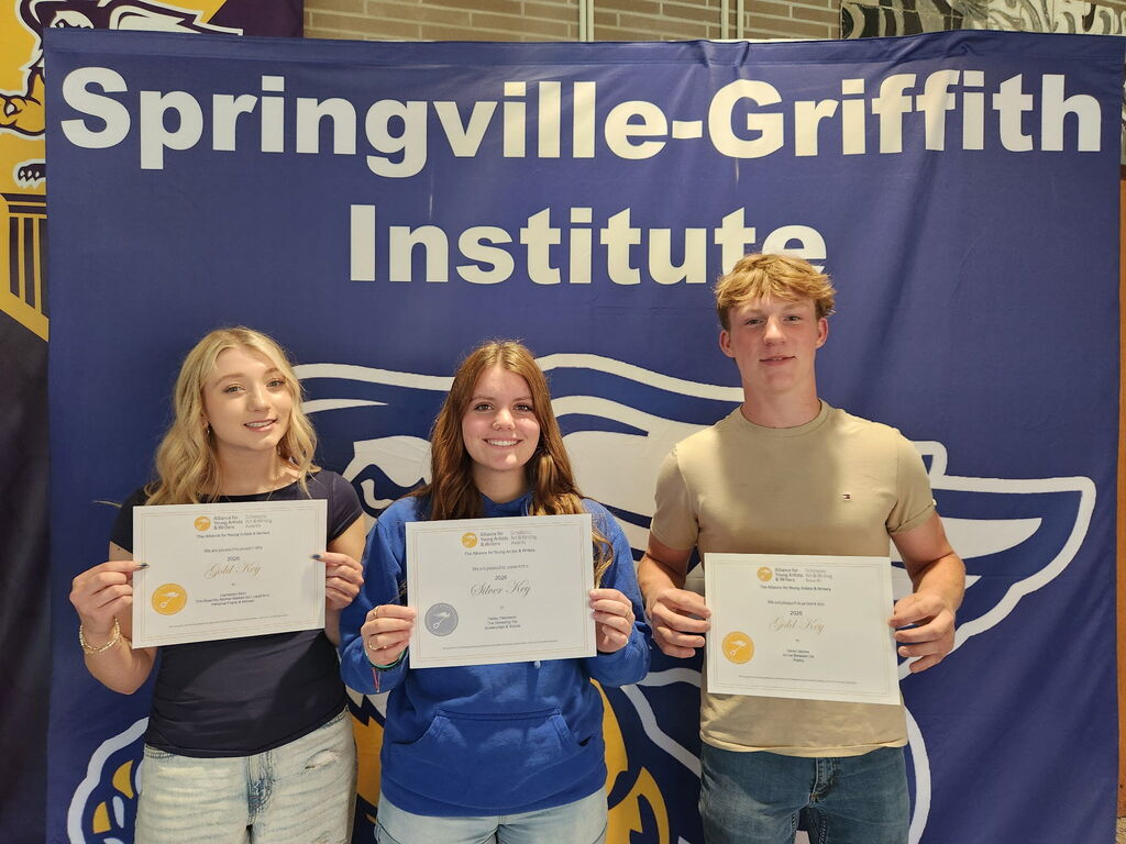 Students with their awards.