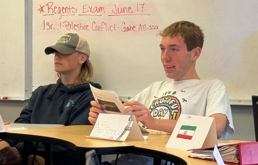 Two model UN students
