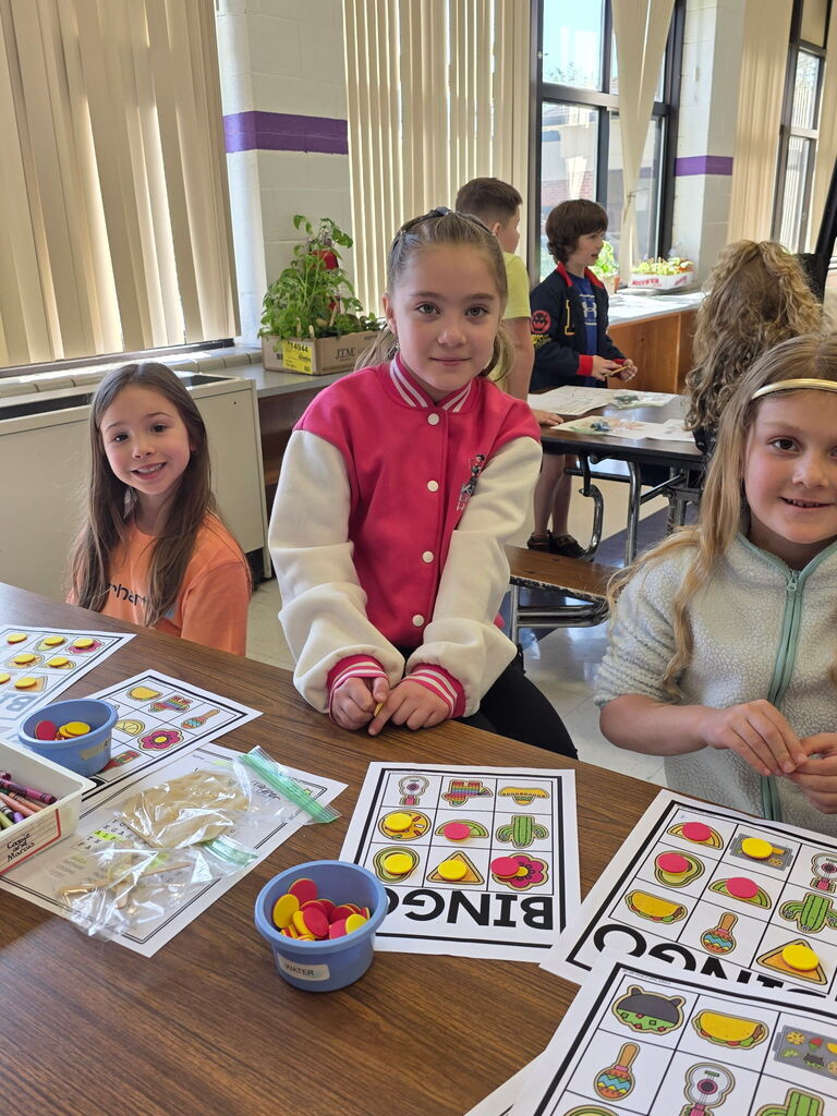 students play bingo
