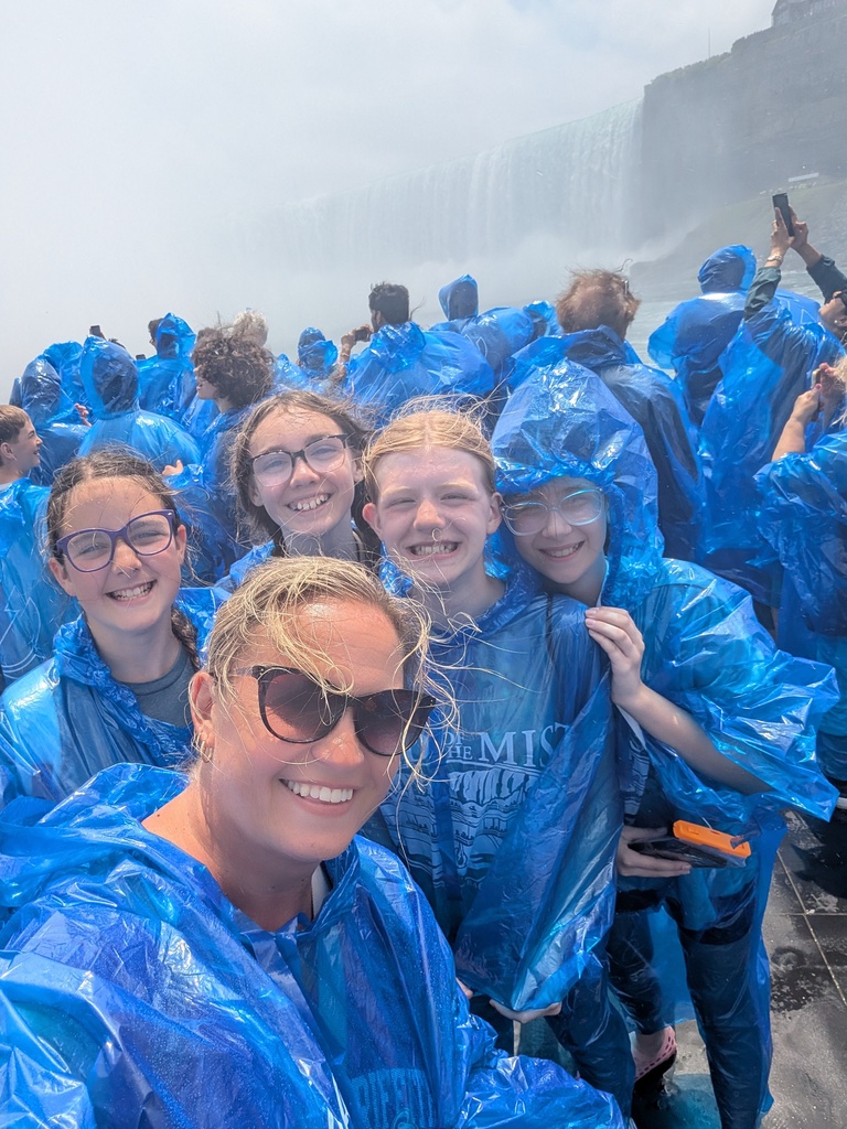 Teacher and students on Maid of the Mist.