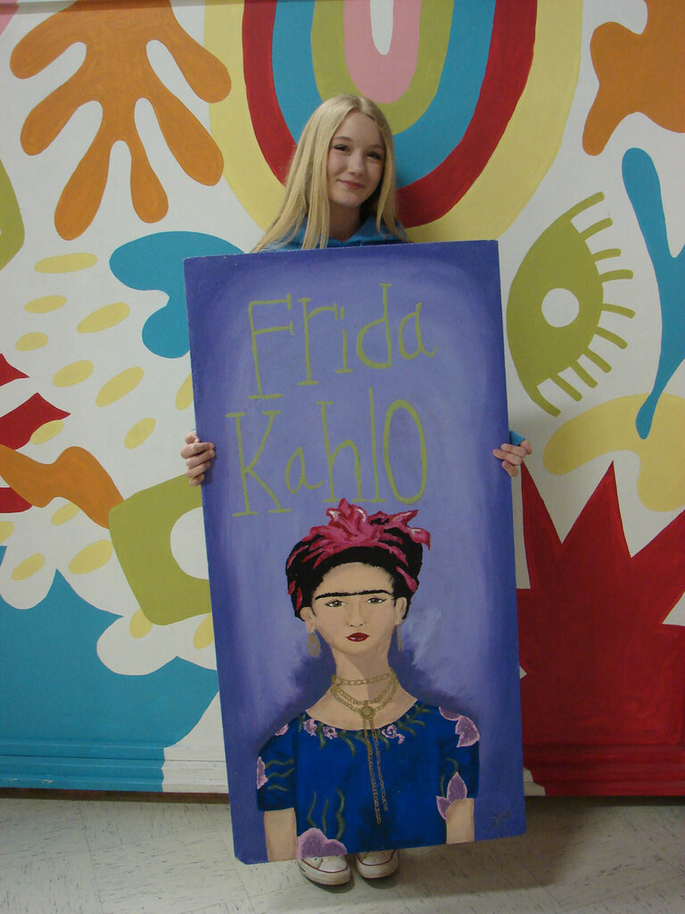 Ceiling tile art for Frida Kahlo.