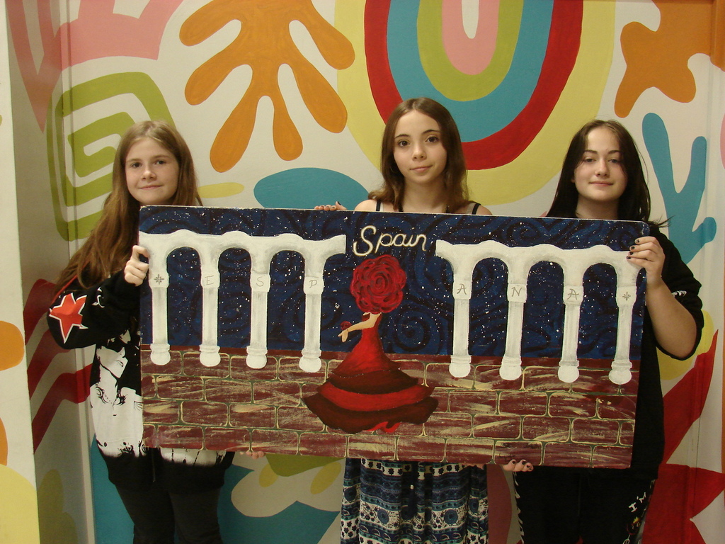 Ceiling tile art for Spain. 