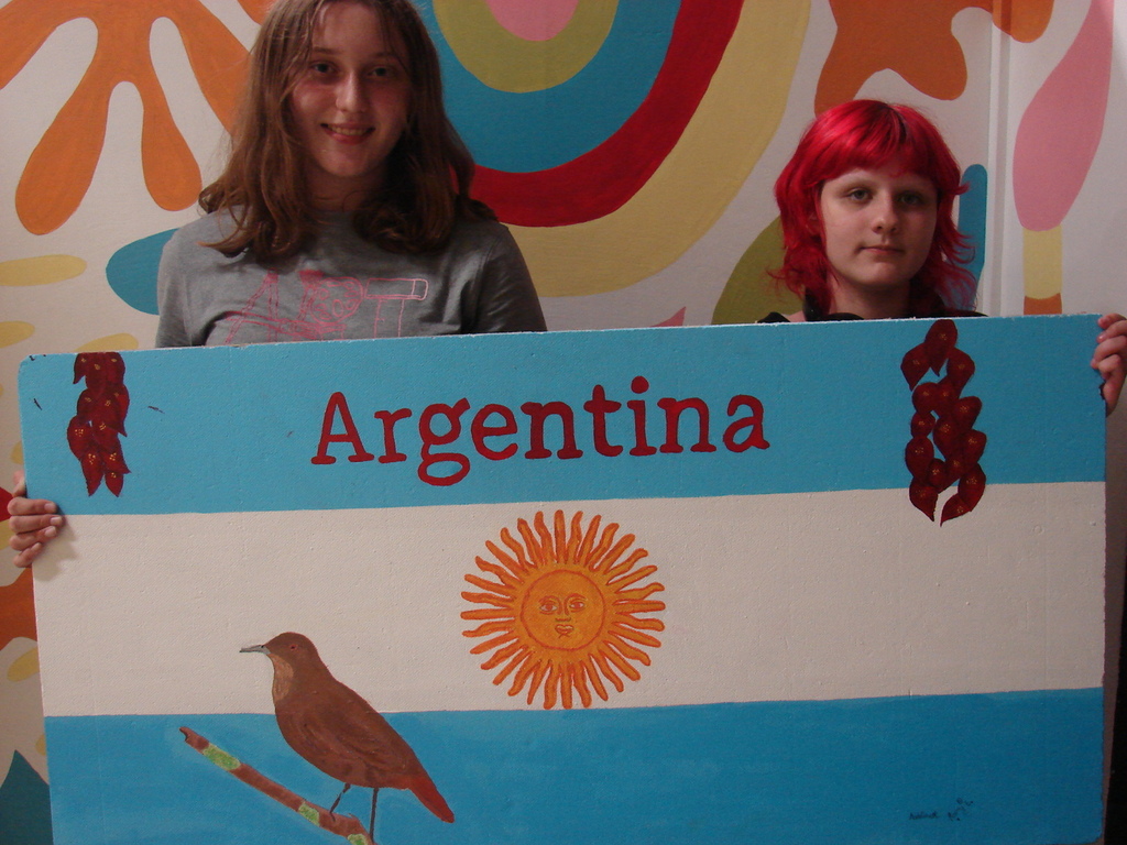 Ceiling tile art for Argentina.