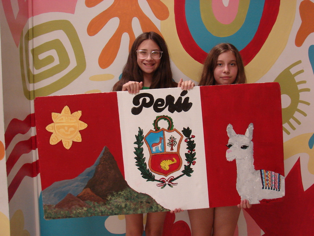 Ceiling tile art for Peru.