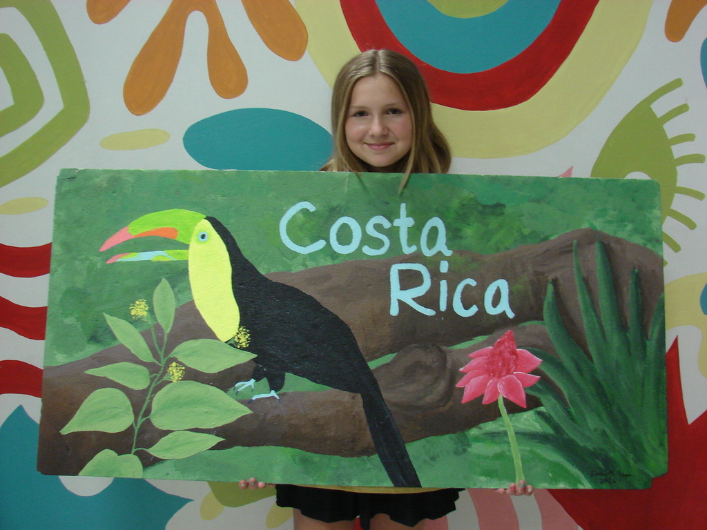 Ceiling tile art for Costa Rica. 