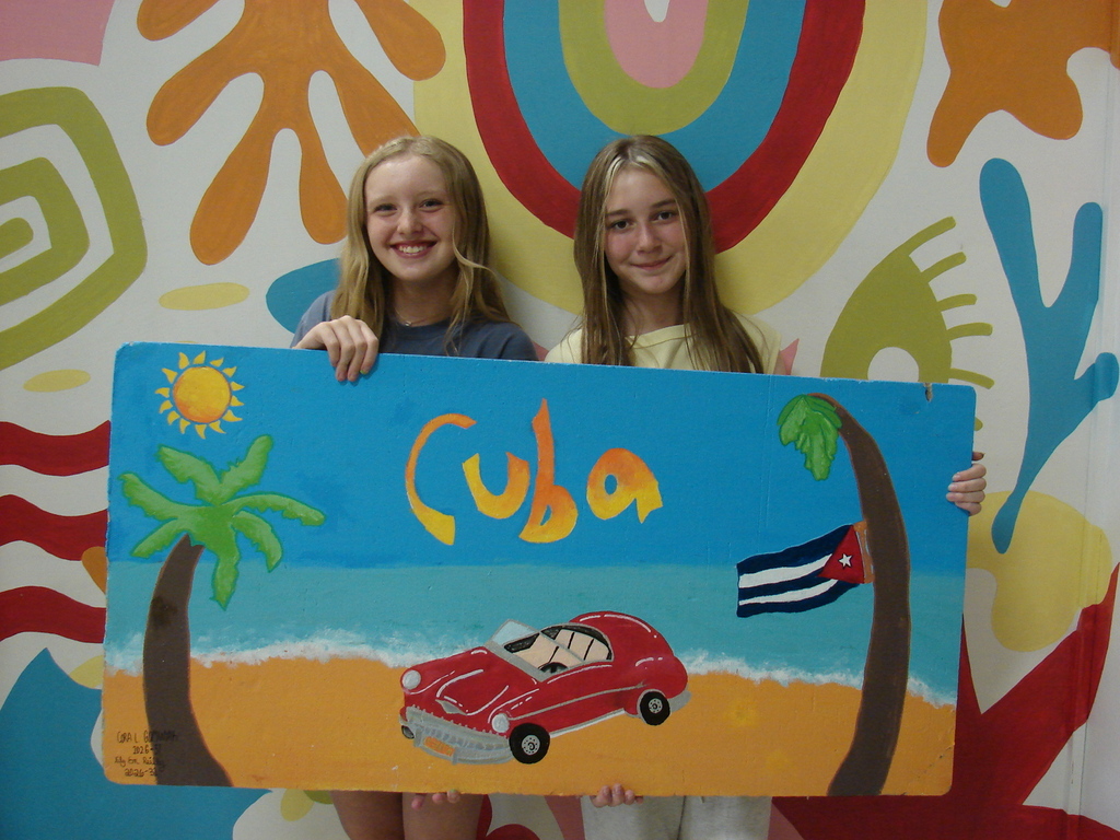 Ceiling tile art for Cuba. 