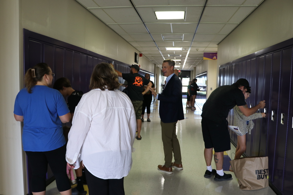 Dr. Fisher greets families.