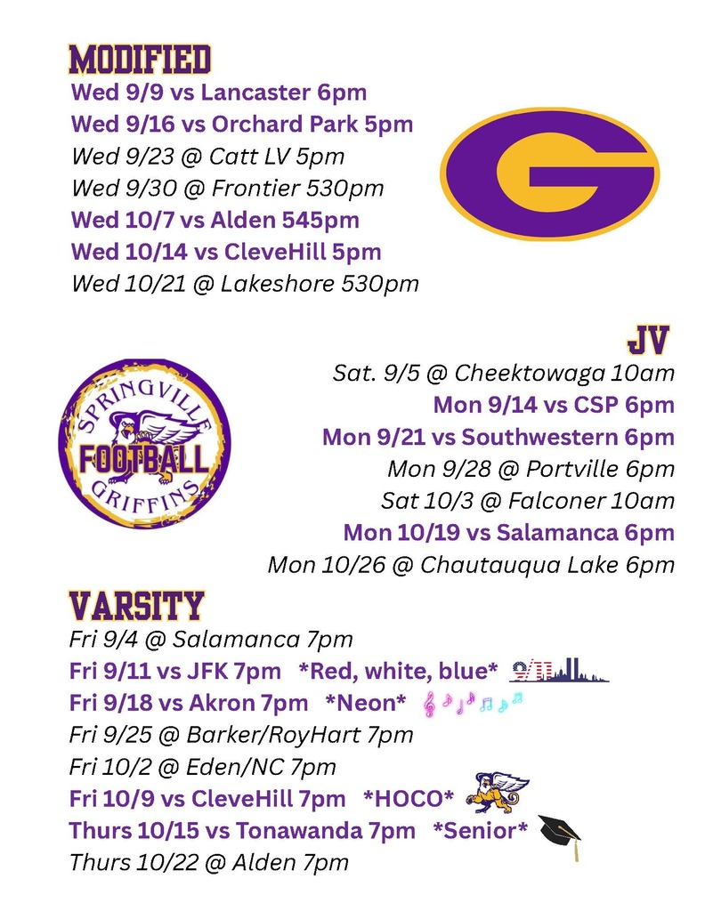 SGI football schedule