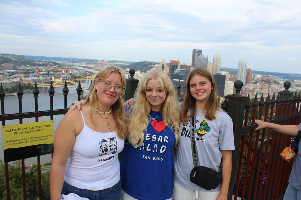 Three seniors at overlook
