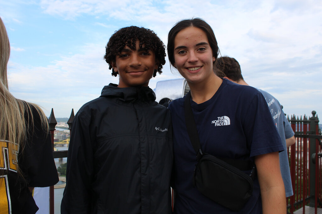 Two seniors at overlook