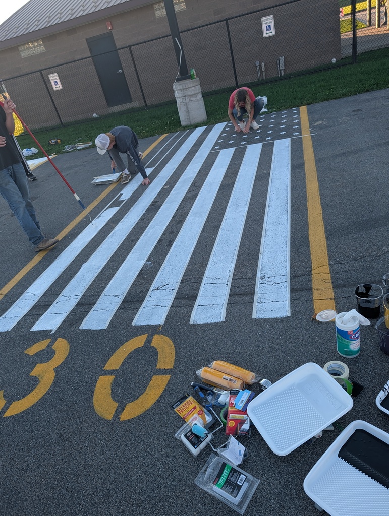 Students paint parking spots 