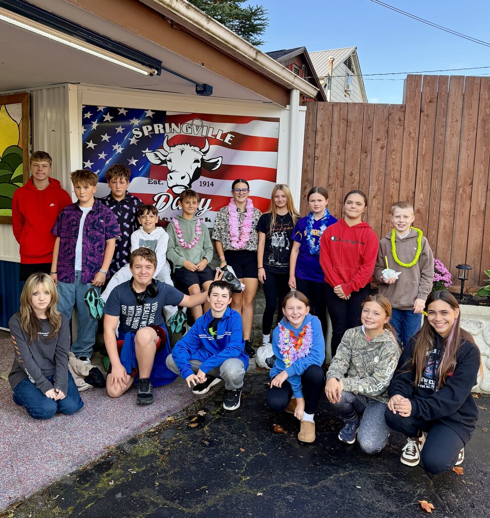 Students at the dairy.
