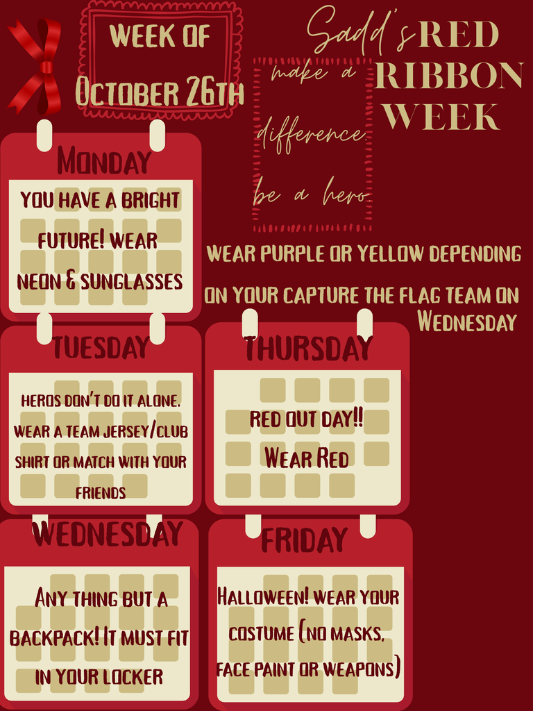 Red Ribbon Week Spirit Week