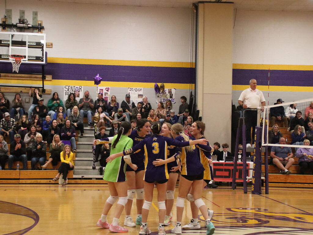 volleyball at pep rally.