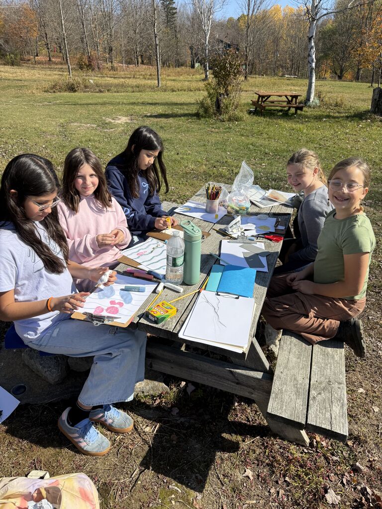 Students making art