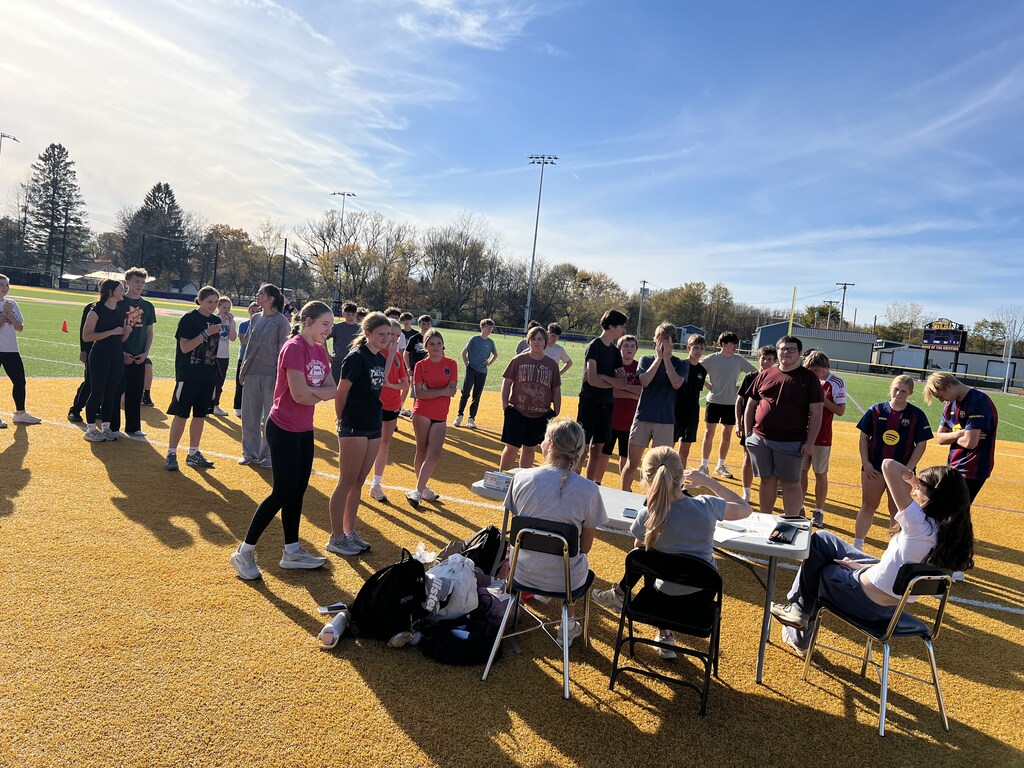 students at wellness event