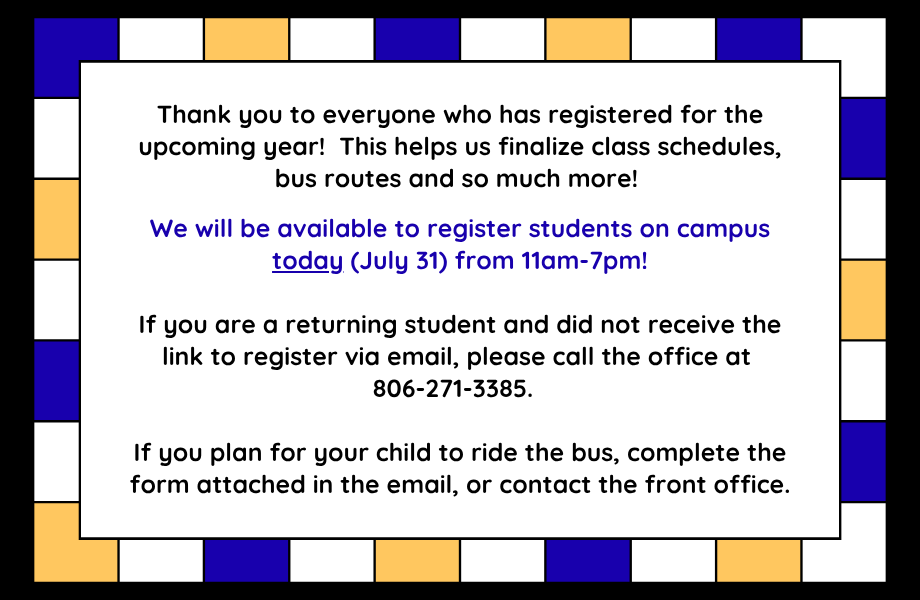 Registration is taking place today!