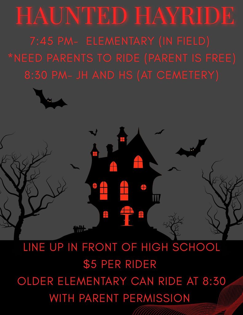 Don't miss out on the Class of 2026 Haunted Hayride at Fall Fest!