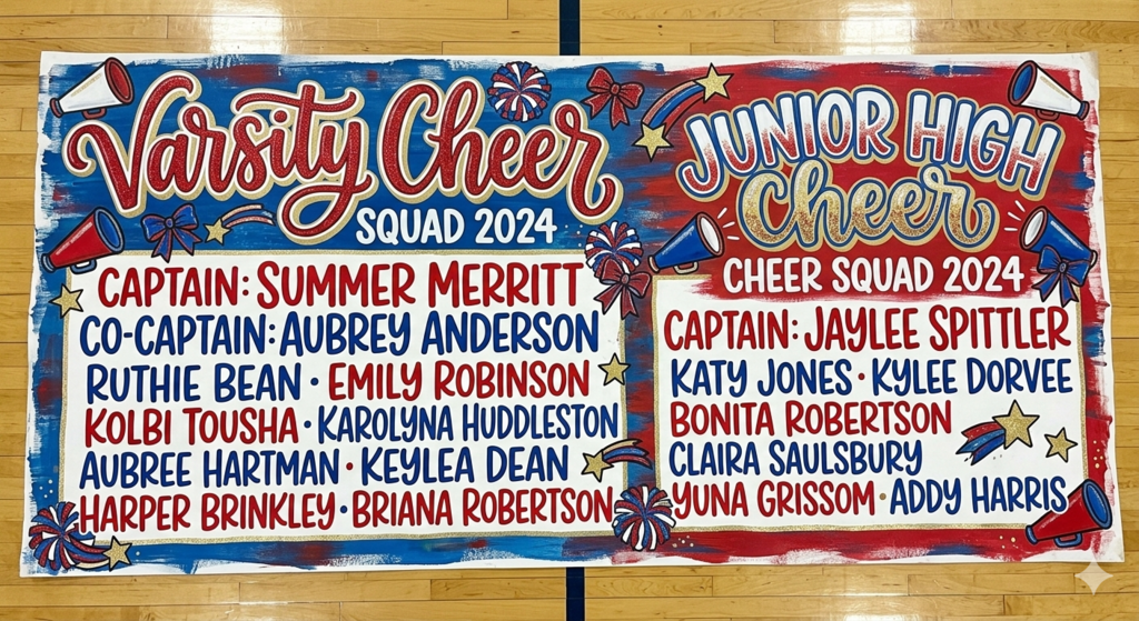 varsity and junior high cheer roster for 2026