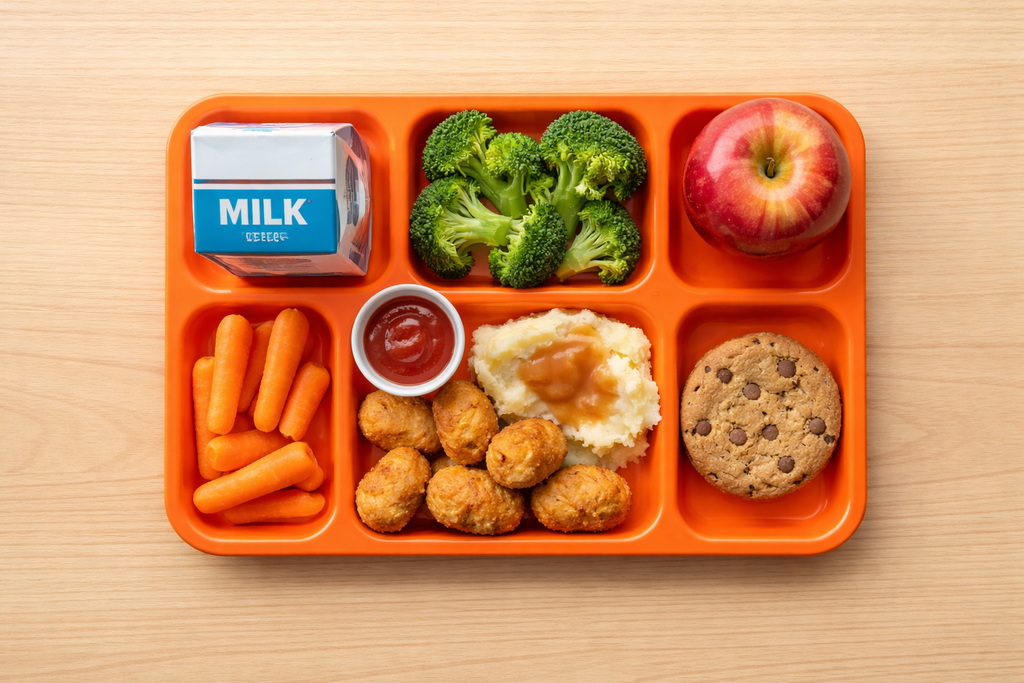 payschools central- tray of food to get attention to the cafe pay app