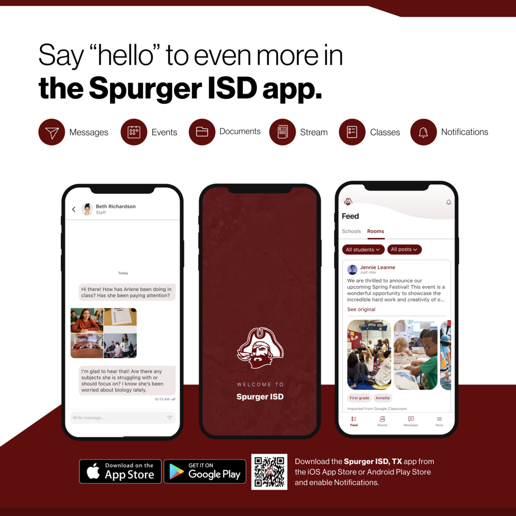 the app can connect you to the Spurger happenings.