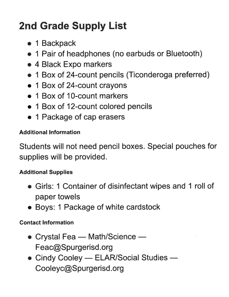 2nd Grade