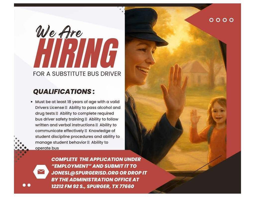 Substitute bus driver needed