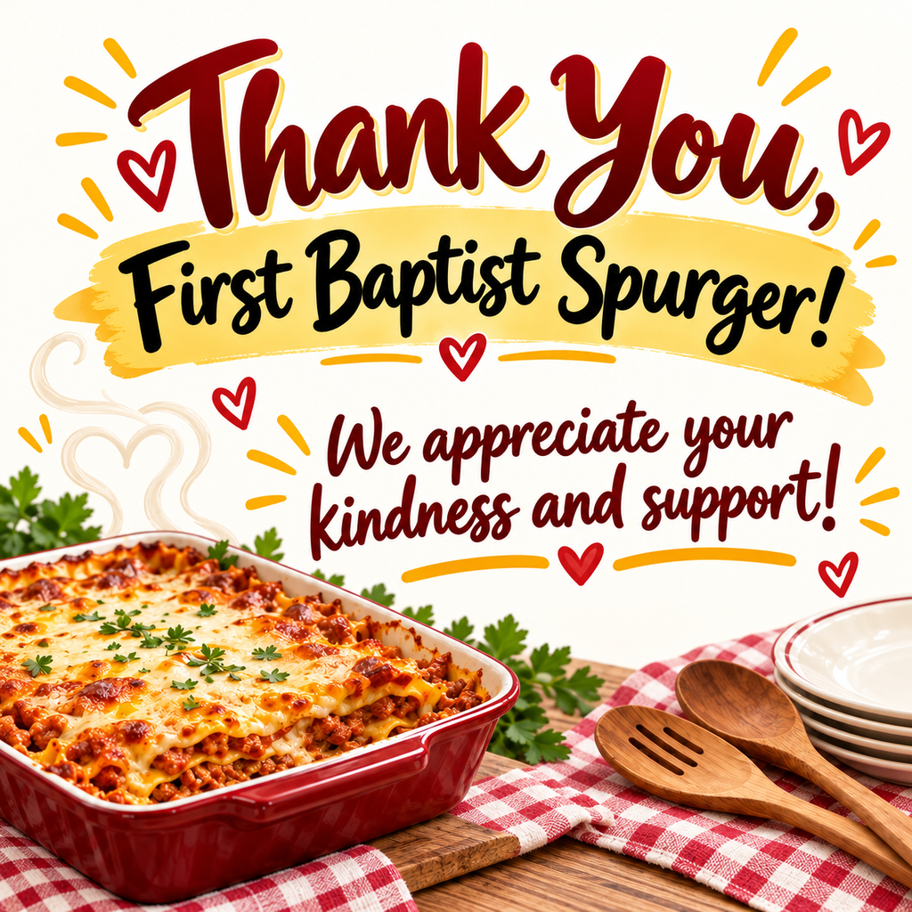 thank you to FBC Spurger