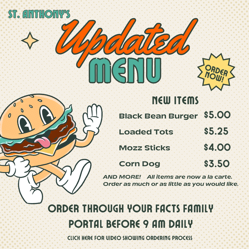 Updated Cafeteria Menu