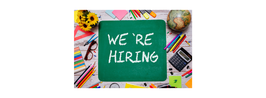 We're Hiring with office supplies