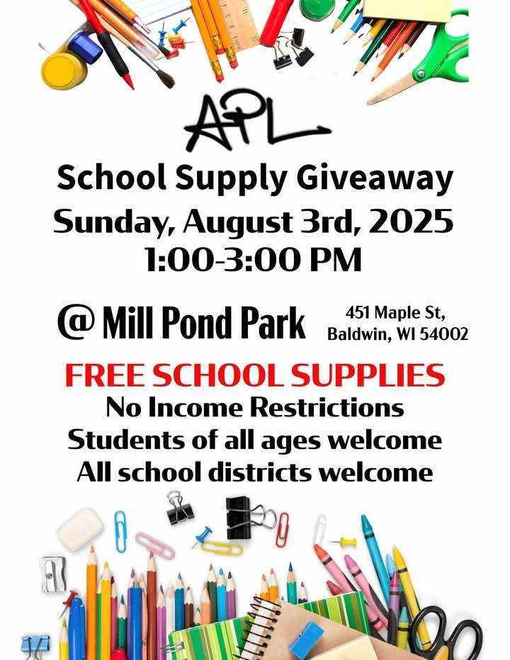 School Supply Giveaway - August 3rd