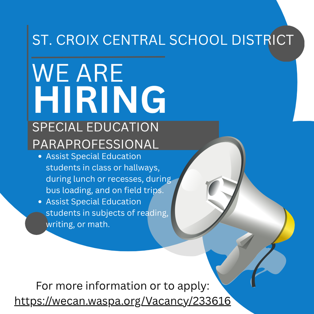 SCC is hiring! - Special Education Paraprofessionals