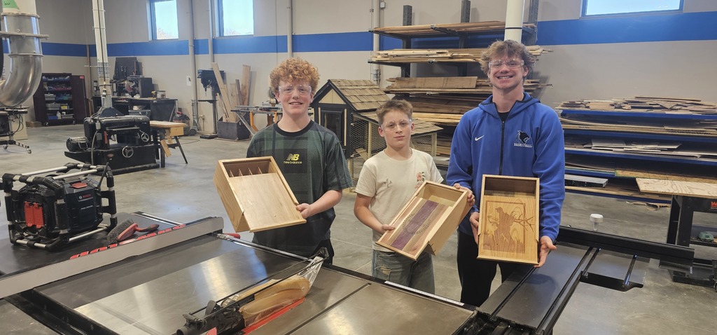 Woodworking students complete box project