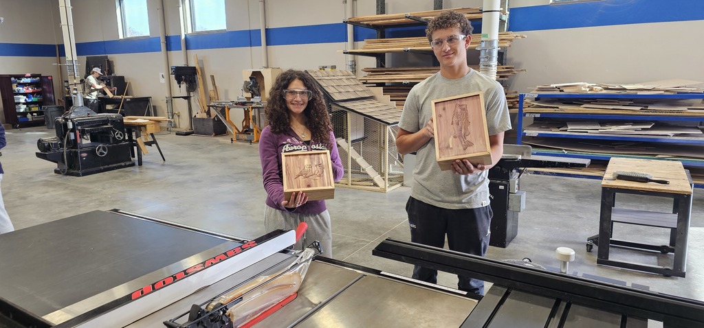 Woodworking students complete box project