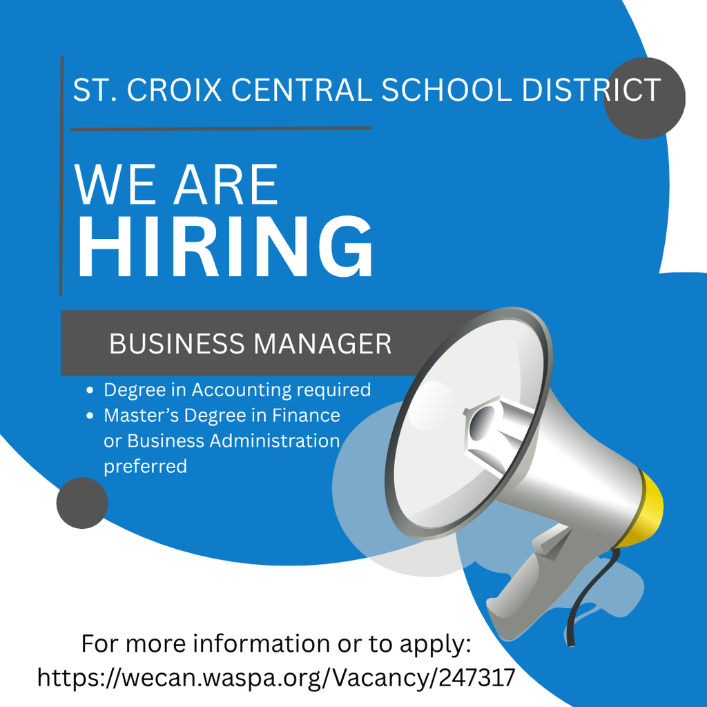St. Croix Central School District is hiring - Business Manager