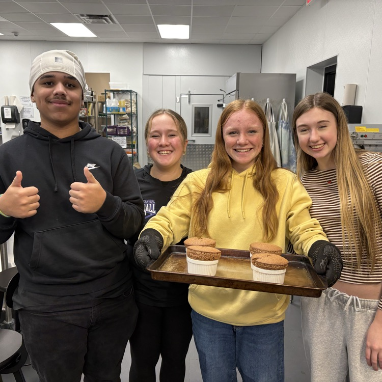 Foods students baked chocolate souffles