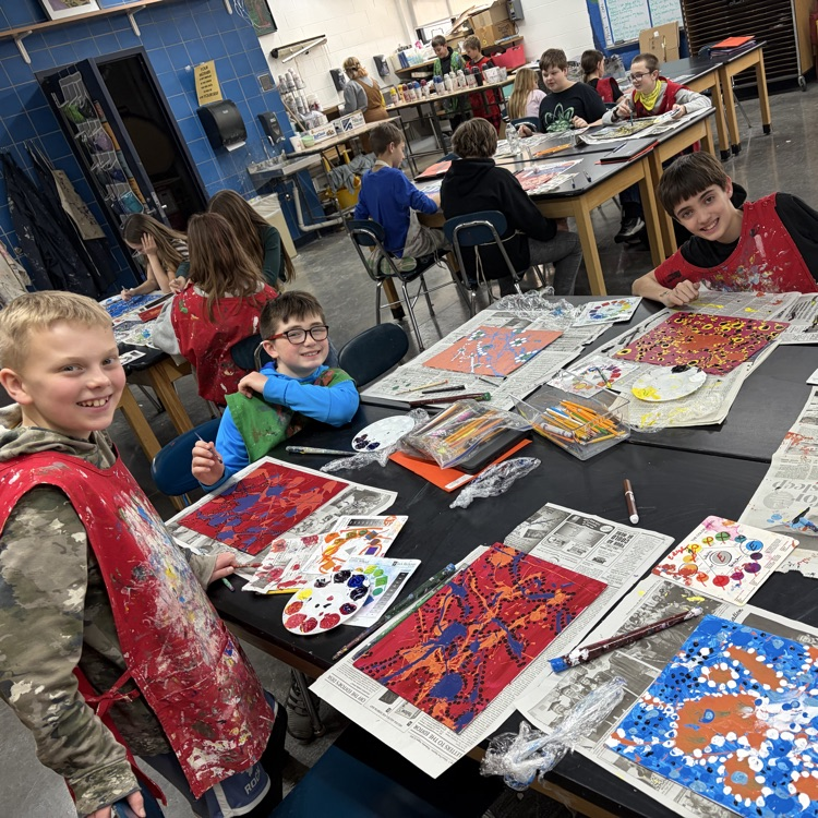 Color Scheme Splatter and Dot Painting