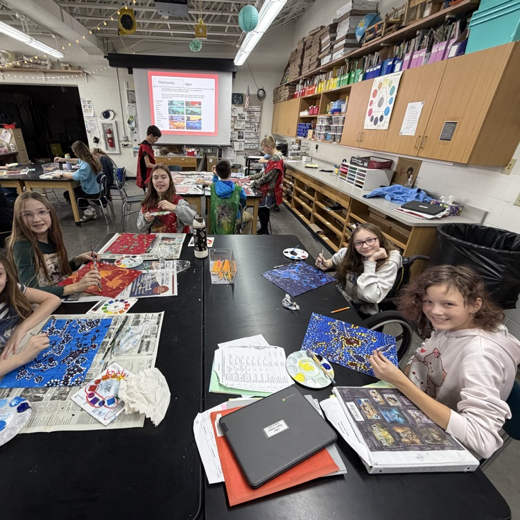 Color Scheme Splatter and Dot Painting