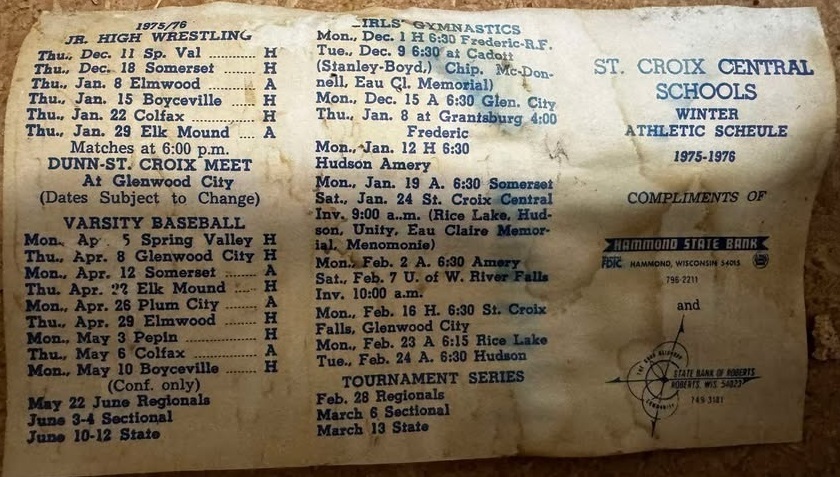 1975 SCC Sports Schedule